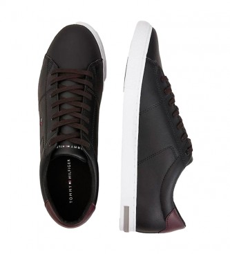 Tommy Hilfiger T�nis Vulcanised Essential Leather em pele preta