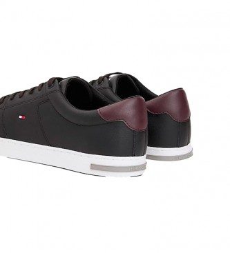 Tommy Hilfiger T�nis Vulcanised Essential Leather em pele preta