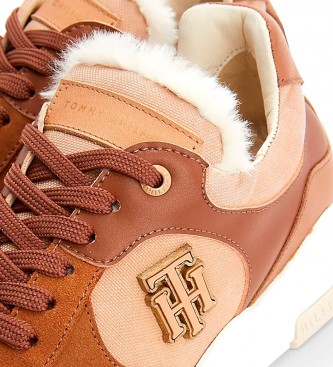 Tommy Hilfiger Sneakers in pelle stile running foderate marroni