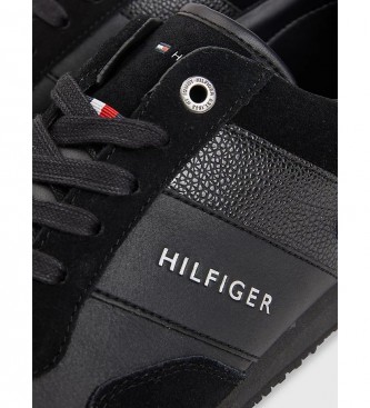 Tommy Hilfiger Iconic Suede Mix Runner Leder Turnschuhe schwarz