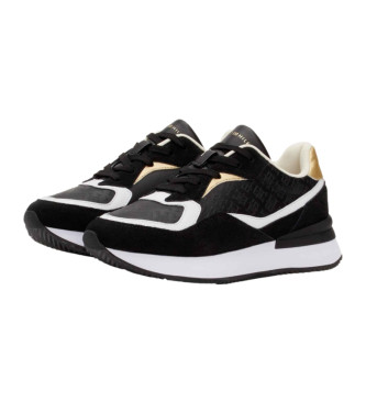 Tommy Hilfiger Lux Monogram Leather Sneakers black