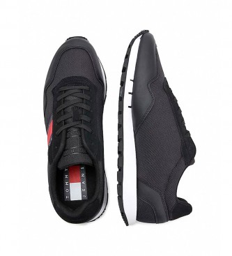 Tommy Jeans Retro Runner leather trainers black