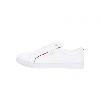 Tommy Hilfiger Signature Leder-Sneakers wei