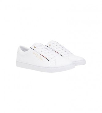 Tommy Hilfiger Signature Leder-Sneakers wei