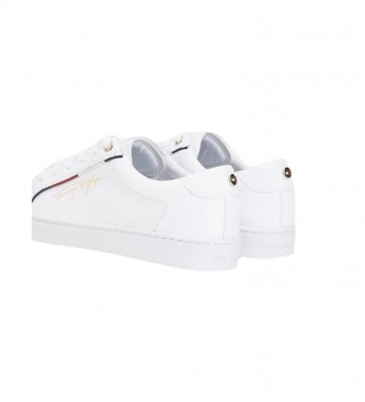 Tommy Hilfiger Signature Leder-Sneakers wei