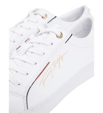 Tommy Hilfiger Signature Leder-Sneakers wei