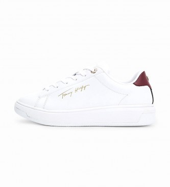 Tommy Hilfiger Chaussures en cuir Signature Court blanc