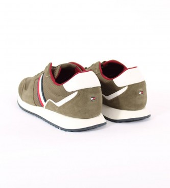 Tommy Hilfiger Leather trainers with distinctive green ribbon
