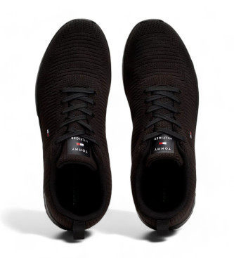 Tommy Hilfiger Svarta stickade sneakers med signatur