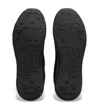 Tommy Hilfiger Signatur: Schwarze gestrickte Turnschuhe