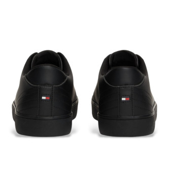 Tommy Hilfiger Essential Sneakers med logo og syninger, sort