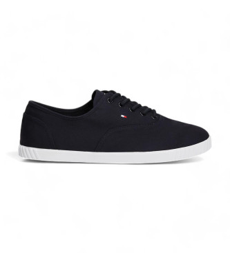 Tommy Hilfiger Sneaker essenziali in tela con logo blu scuro