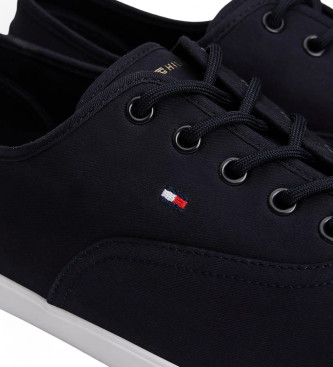 Tommy Hilfiger Essential sneakers i canvas med marin logotyp