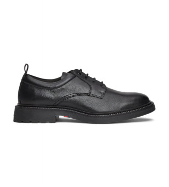 Tommy Hilfiger Sapatos Derby em couro preto