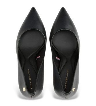 Tommy Hilfiger Scarpe col tacco in pelle nera con monogramma