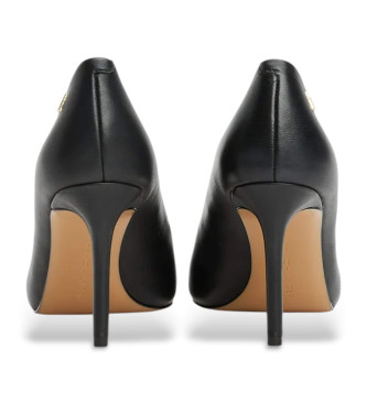 Tommy Hilfiger Scarpe col tacco in pelle nera con monogramma