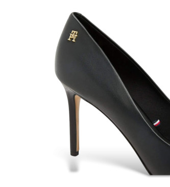 Tommy Hilfiger Scarpe col tacco in pelle nera con monogramma