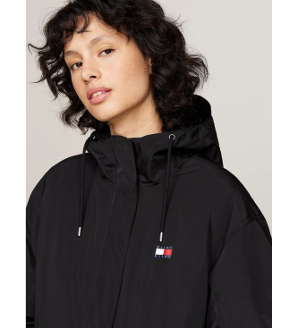 Tommy Jeans Water-repellent 2-in-1 coat with hood black