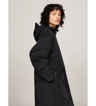 Tommy Jeans Water-repellent 2-in-1 coat with hood black