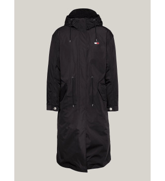 Tommy Jeans Water-repellent 2-in-1 coat with hood black