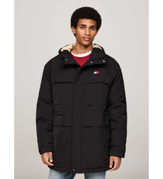 Tommy Jeans Black Canvas Coat