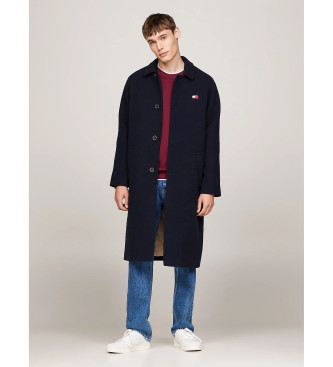 Tommy Jeans Cappotto in lana dal taglio lungo navy