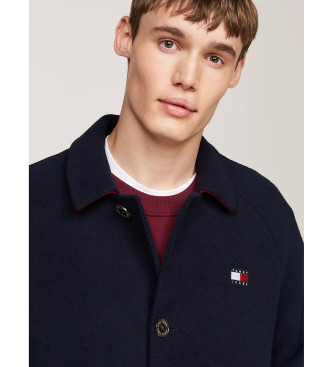 Tommy Jeans Cappotto in lana dal taglio lungo navy