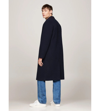 Tommy Jeans Cappotto in lana dal taglio lungo navy