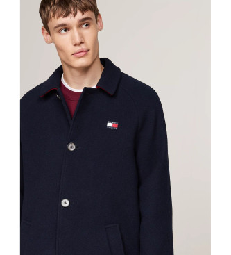 Tommy Jeans Manteau en laine avec longue coupe marine