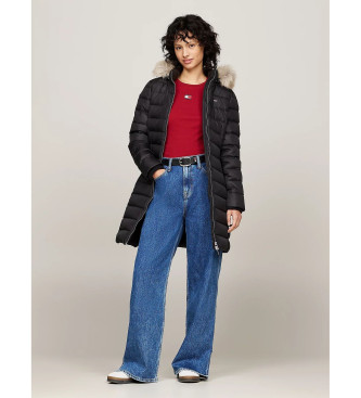 Tommy Jeans Abrigo de plumn con capucha y ribete negro