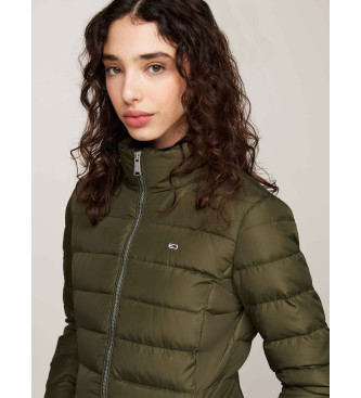 Tommy Jeans Casaco de penas com capuz e debrum verde