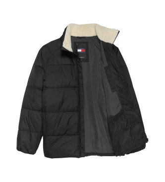 Tommy Jeans Puffer plašč črne barve