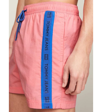 Tommy Jeans Badbyxa med smal passform och rosa logotyp