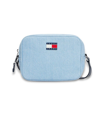 Tommy Jeans Bolsa de ombro essencial em tecido de ganga azul