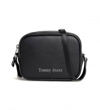 Tommy Jeans Bolsa de ombro com logótipo metálico preto