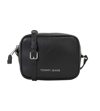 Tommy Jeans Essential axelremsvska med svart logotyp i metall