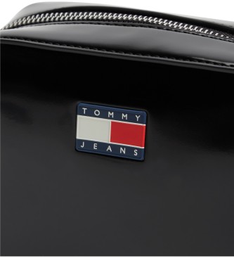 Tommy Jeans Pochette con logo nero lucido