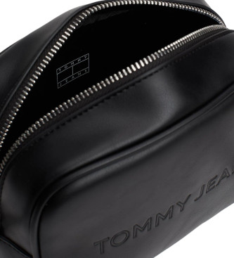 Tommy Jeans Bolso Essential con logo en relieve negro