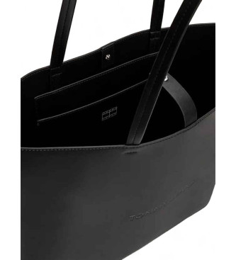 Tommy Jeans Borsa tote essenziale con logo nero metallizzato