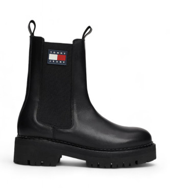 Tommy Jeans Botines Chelsea con logo engomado negro