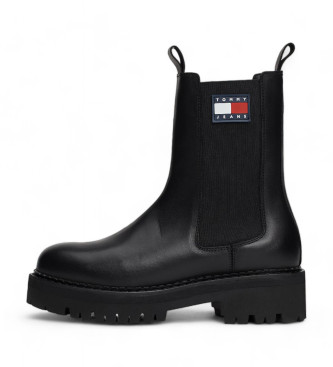 Tommy Jeans Chelsea ankelboots med svart gummerad logotyp