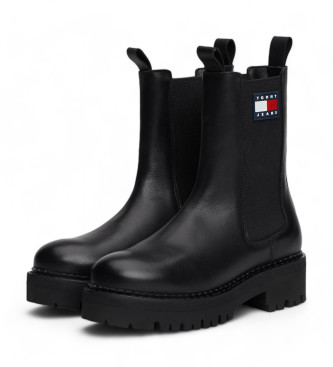 Tommy Jeans Botines Chelsea con logo engomado negro