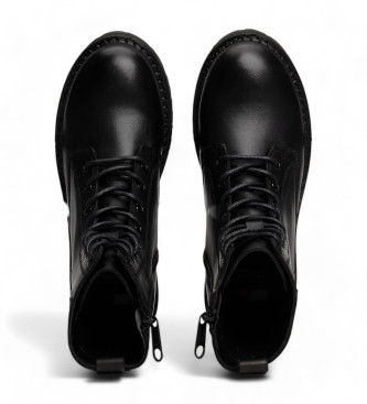 Tommy Jeans Lace-up ankle boots with serrated soles black