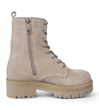 Tommy Jeans Botines de media caa con cordones taupe