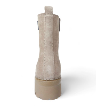 Tommy Jeans Taupe lace-up mid-calf ankle boots