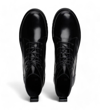 Tommy Jeans Black patent leather ankle boots