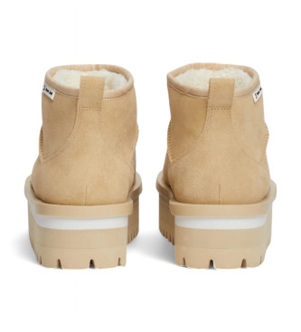 Tommy Jeans Leather ankle boots with warm beige lining