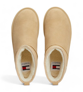 Tommy Jeans Stivaletti in calda pelle foderata beige