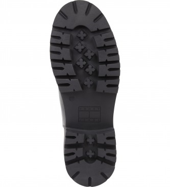 Tommy Jeans Ploski usnjeni gležnjarji Chelsea črne barve -Višina pete 6 cm