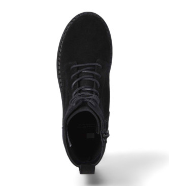 Tommy Jeans Czarne wojskowe skórzane buty za kostkę